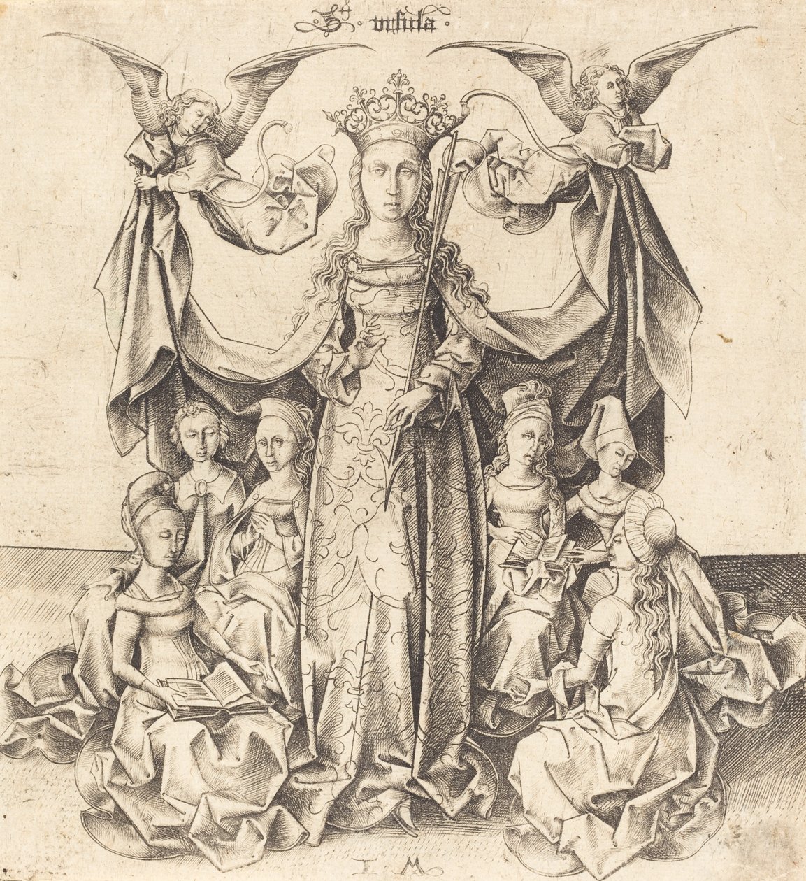 Sankta Ursula och hennes jungfrur, ca. 14751480. av Israhel van Meckenem