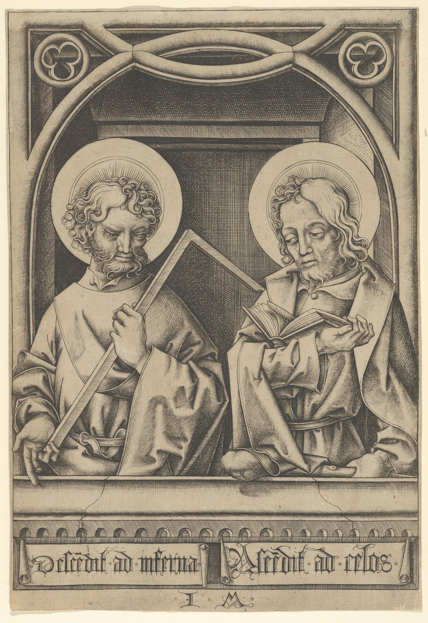 De heliga Thomas och Jakob den mindre, från The Apostles,.n.d. av Israhel van Meckenem