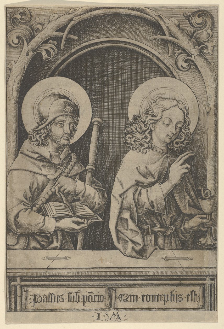 St. James the Greater och St. John, från The Apostles. av Israhel van Meckenem