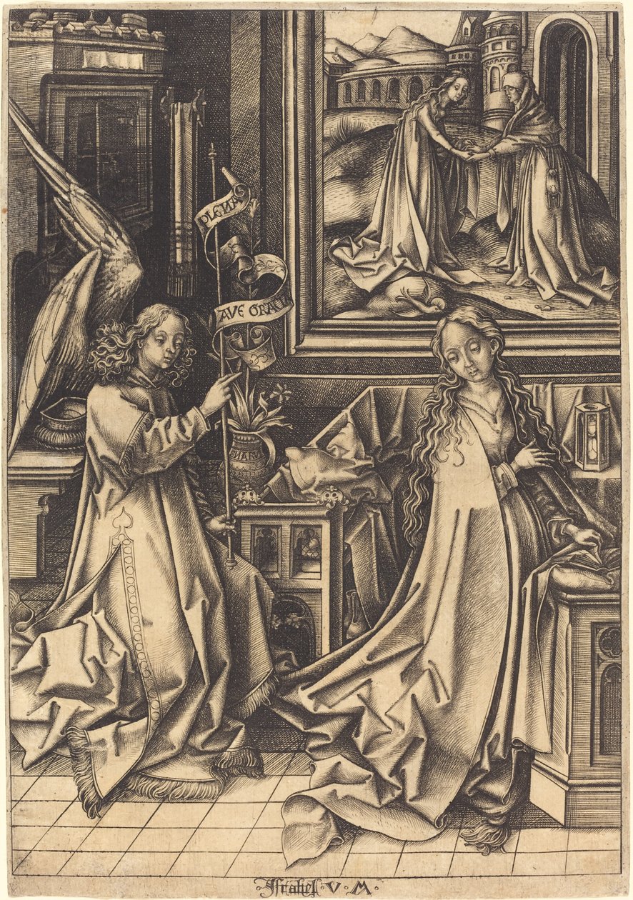 Bebådelsen, c. 14901500. av Israhel van Meckenem