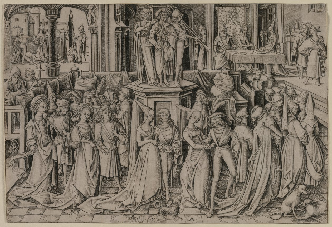 Dansen vid Herodes hov, ca. 1500. av Israhel van Meckenem