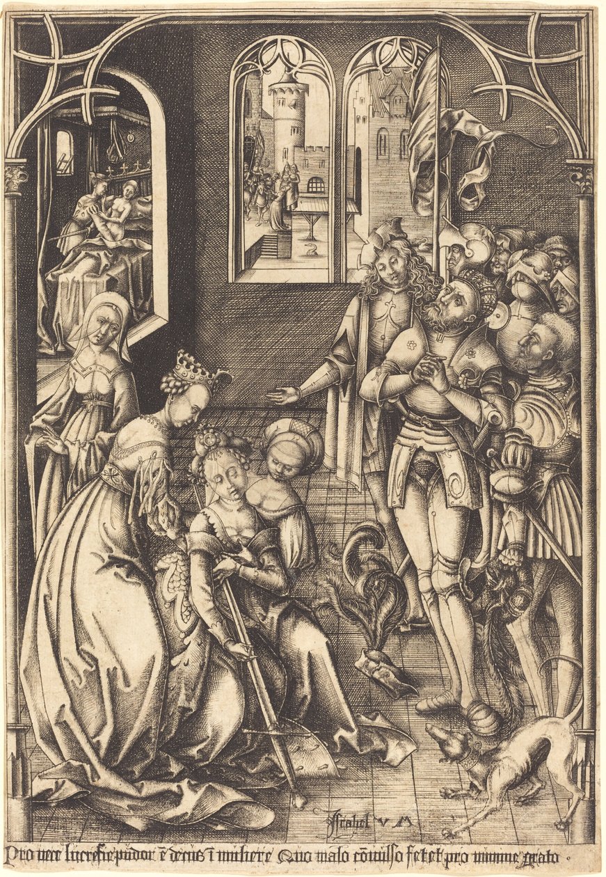 Lucretias död, ca. 15001503. av Israhel van Meckenem