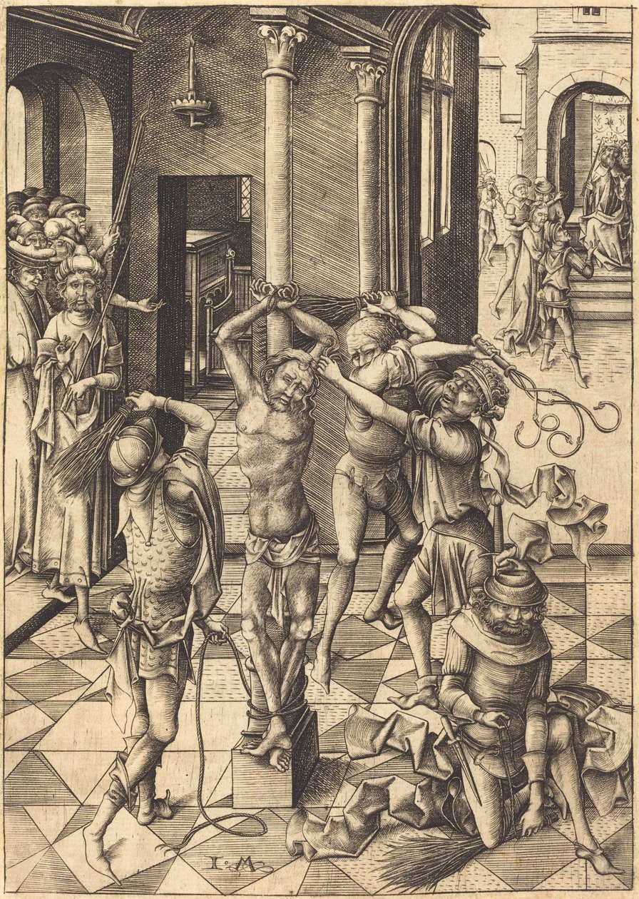 Flagelationen, ca. 1480. av Israhel van Meckenem