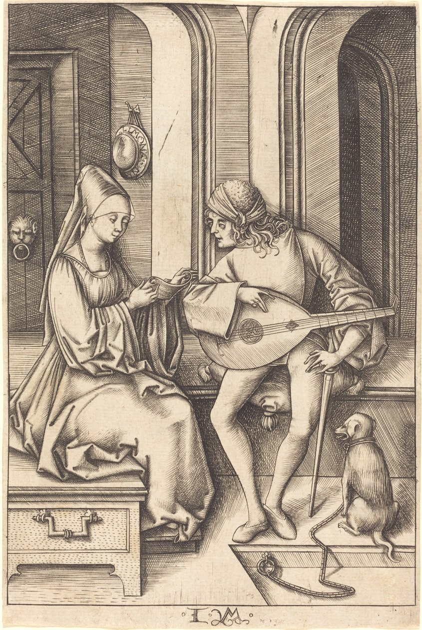Lutspelaren och sångaren, ca. 14951503. av Israhel van Meckenem