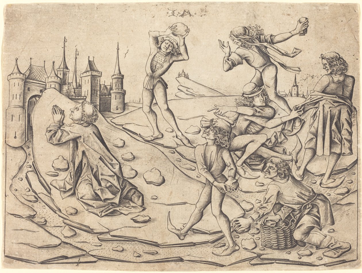 Steningen av Sankt Stefan, ca. 1470. av Israhel van Meckenem