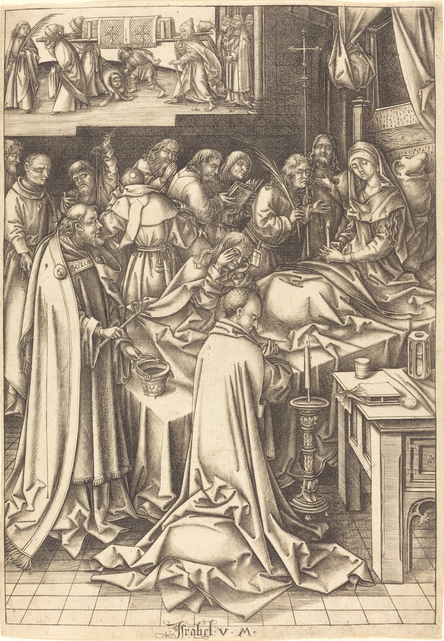 Jungfruns död av Israhel van Meckenem after Hans Holbein the Elder