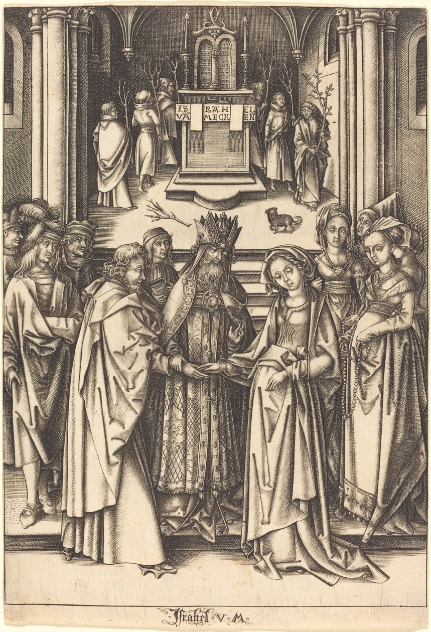 Jungfruns äktenskap av Israhel van Meckenem after Hans Holbein the Elder