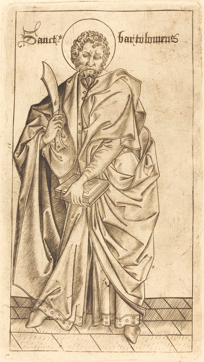 Sankt Bartolomeus av Israhel van Meckenem after Master E.S.