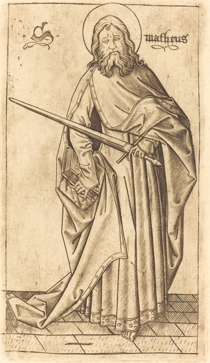Sankt Paulus (?) eller Sankt Matteus (?) av Israhel van Meckenem after Master E.S.