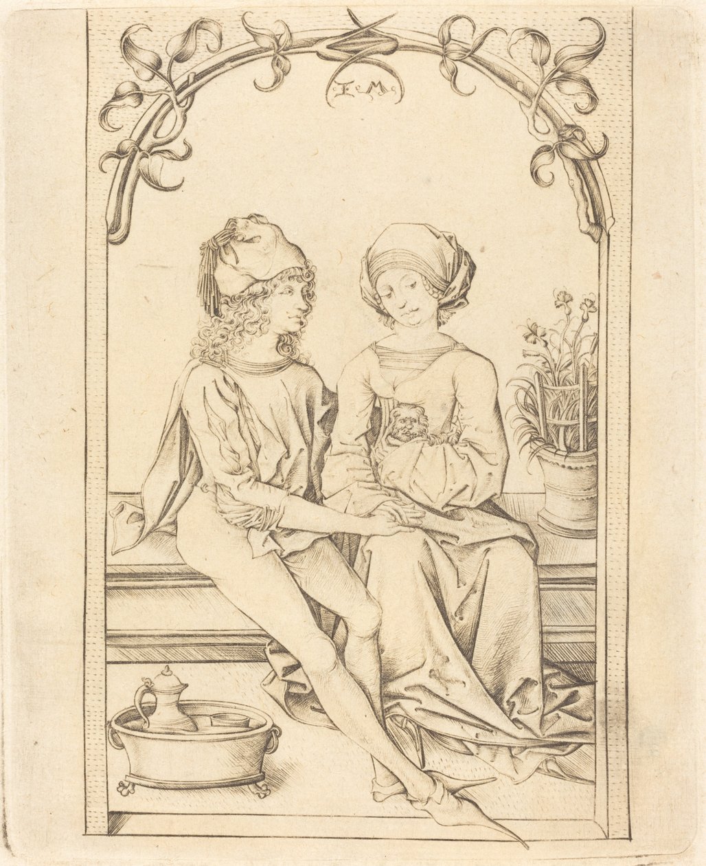 Älskarna av Israhel van Meckenem after Wenzel von Olmutz after Master of the Housebook