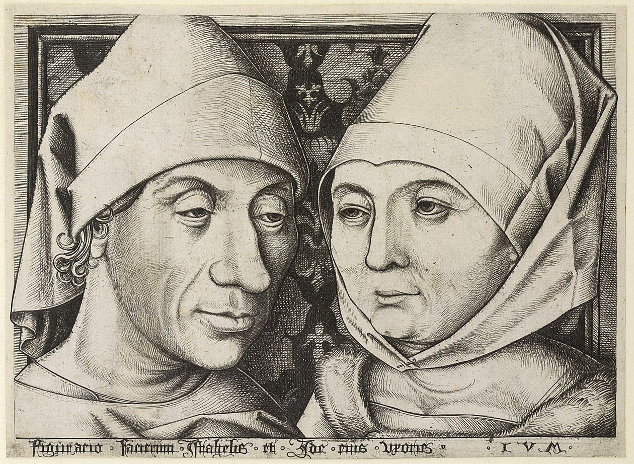 Självporträtt med fru Ida, ca. 1490 av Israhel van Meckenem the younger