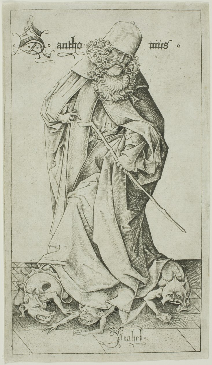 St. Anthony av Israhel van Meckenem the younger