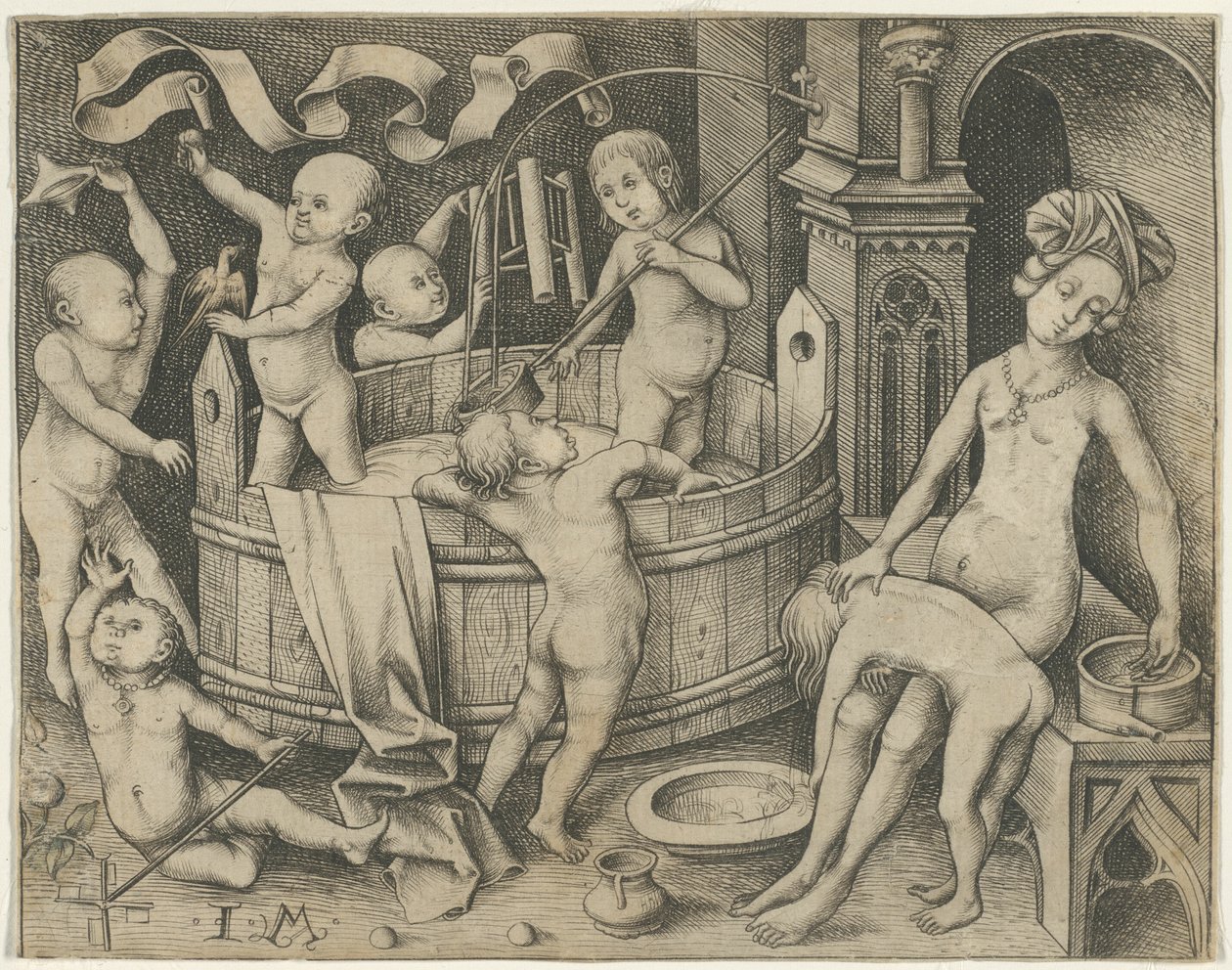 Barnens badkar av Israhel van Meckenem the younger