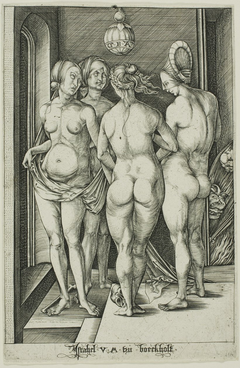 De fyra häxorna av Israhel van Meckenem the younger