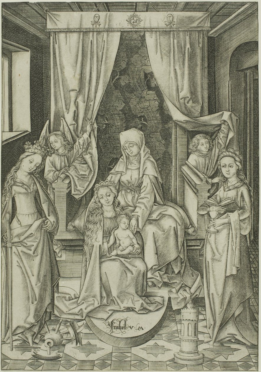 Madonnan med S:ta Anna, S:ta Katarina och S:ta Barbara av Israhel van Meckenem the younger