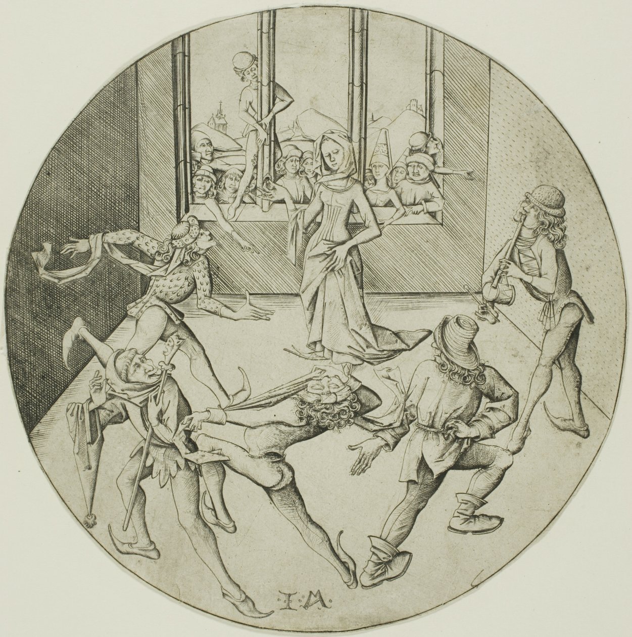 Morris-dansarna av Israhel van Meckenem the younger