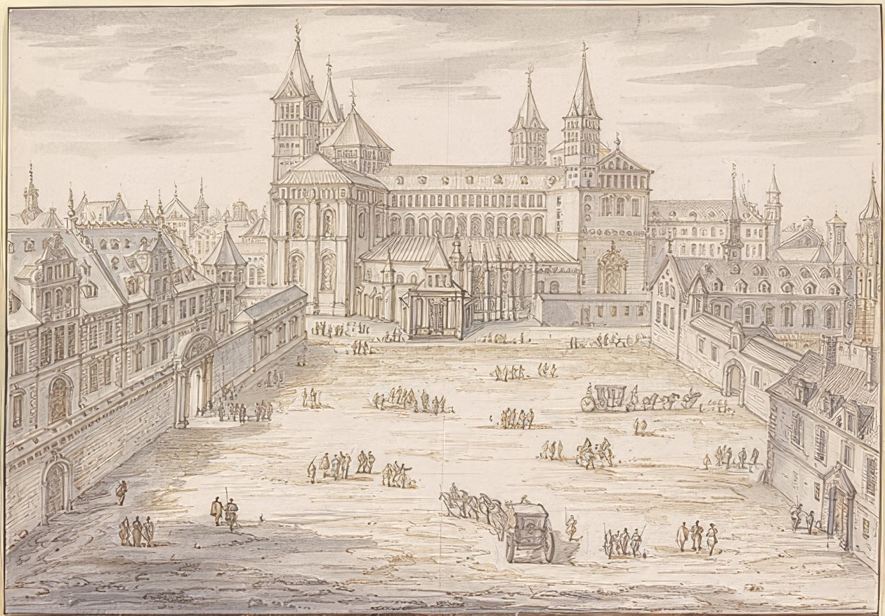 Speyer-katedralen och biskopspalatset. 1621 av Israël Silvestre