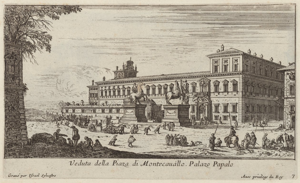 Utsikt över Piazza di Montecavallo av Israël Silvestre