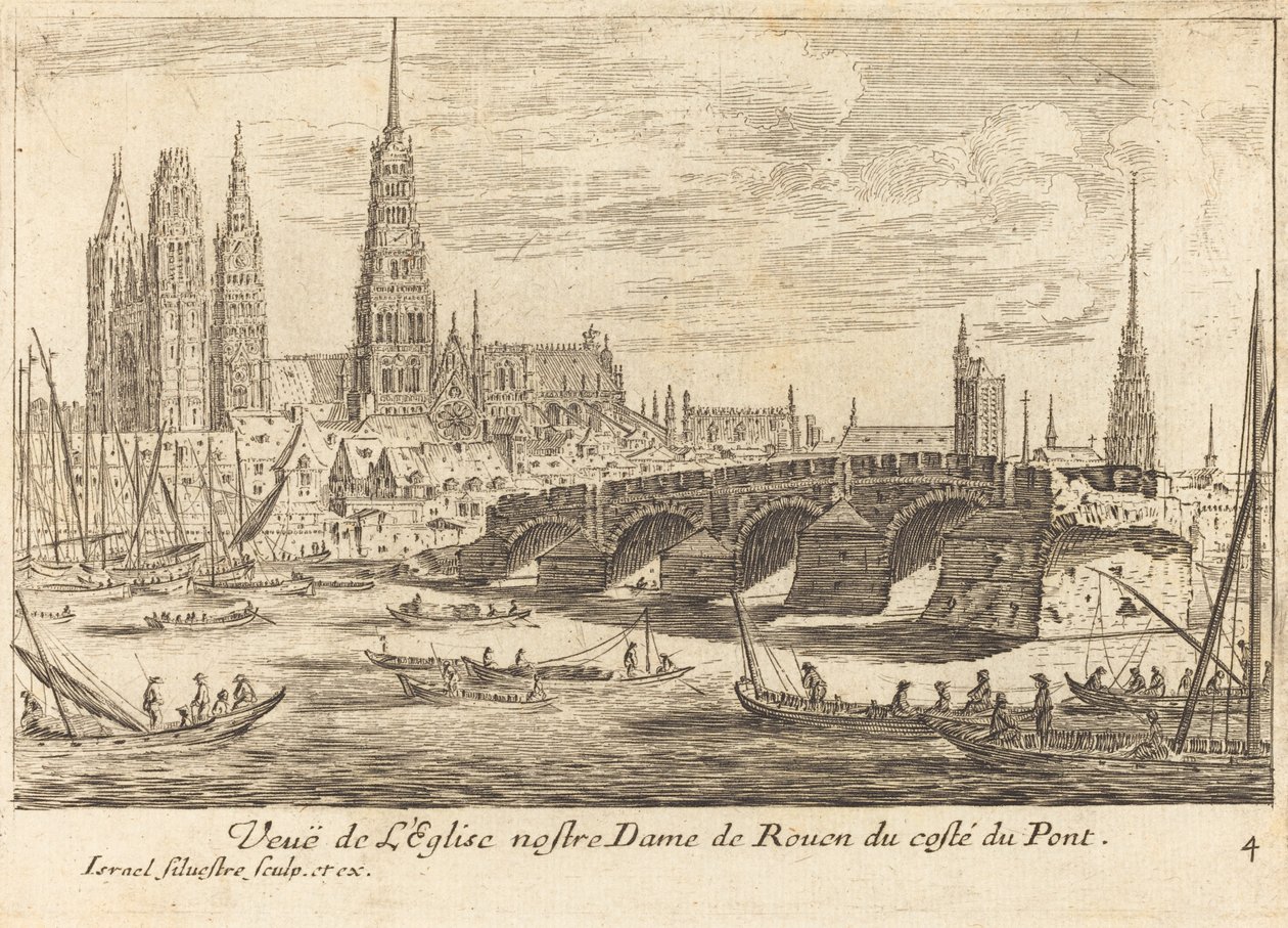Utsikt över kyrkan Our Lady of Rouen av Israël Silvestre