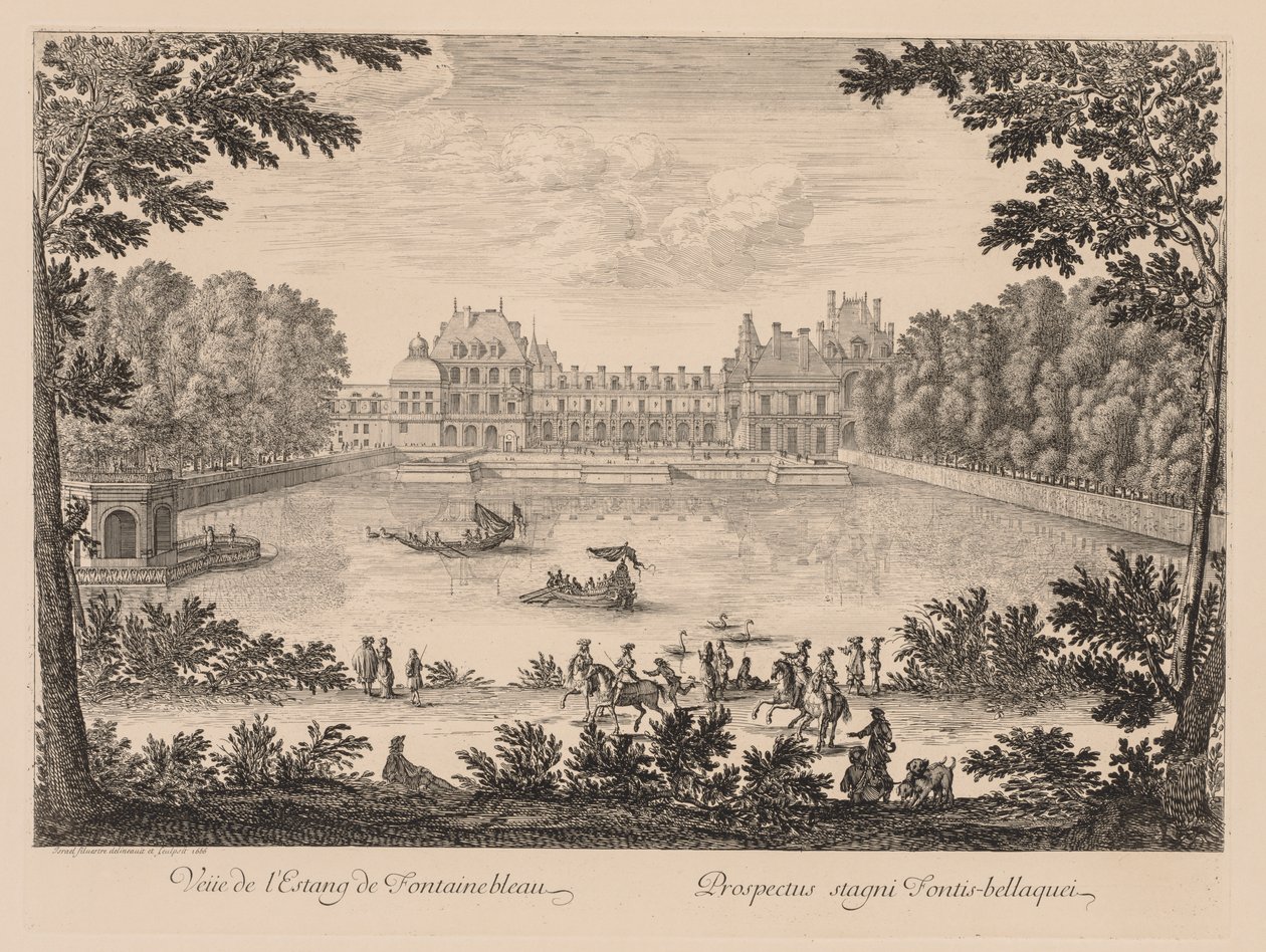 Utsikt över Etang de Fontainebleau, 1666. av Israël Silvestre