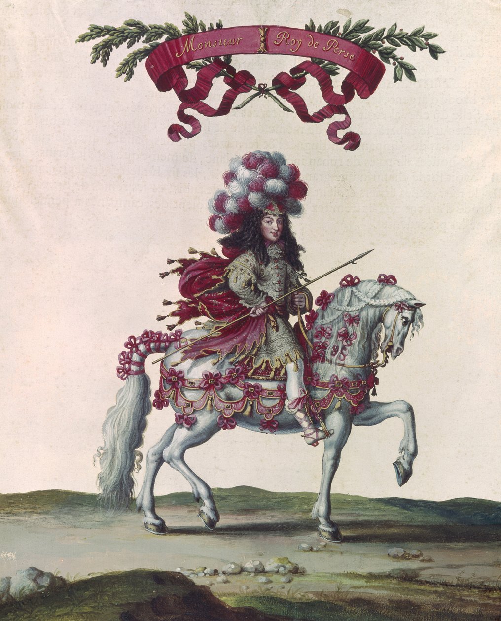 Philippe I (1640-1701) hertig av Orleans som kung av Persien, en del av karusellen som gavs av Ludvig XIV (1638-1715) framför Tuilerierna, 5 juni 1662 av Israël Silvestre the Younger