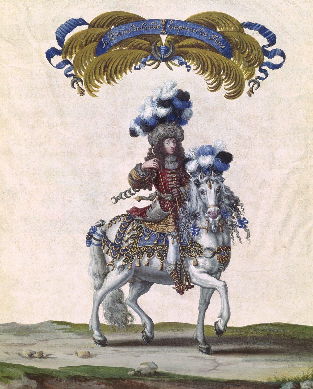 Prinsen av Conde som kejsare av Turkiet, en del av karusellen som gavs av Ludvig XIV (1638-1715) framför Tuilerierna, 5 juni 1662 av Israël Silvestre the Younger