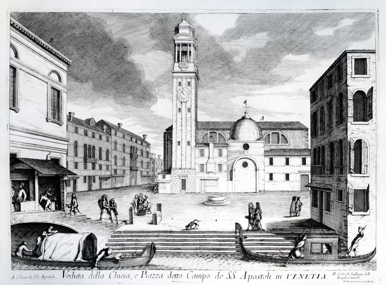 Utsikt över Santi Apostoli, Venedig av Italian School