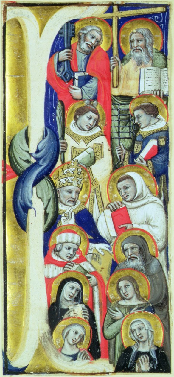 En fris med medaljonger föreställande Kristus, Sankt Peter, Sankt Paulus och lärjungarna och Jungfru Maria av Italian School