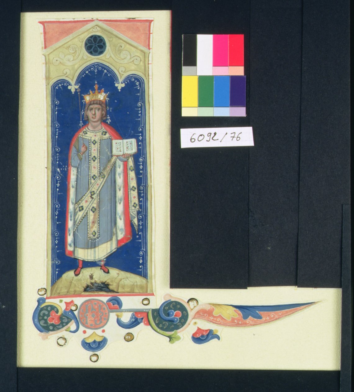 AE II 327 St. Louis (1215-70) Bär spiran och rättvisans hand, ca 1320 av Italian School