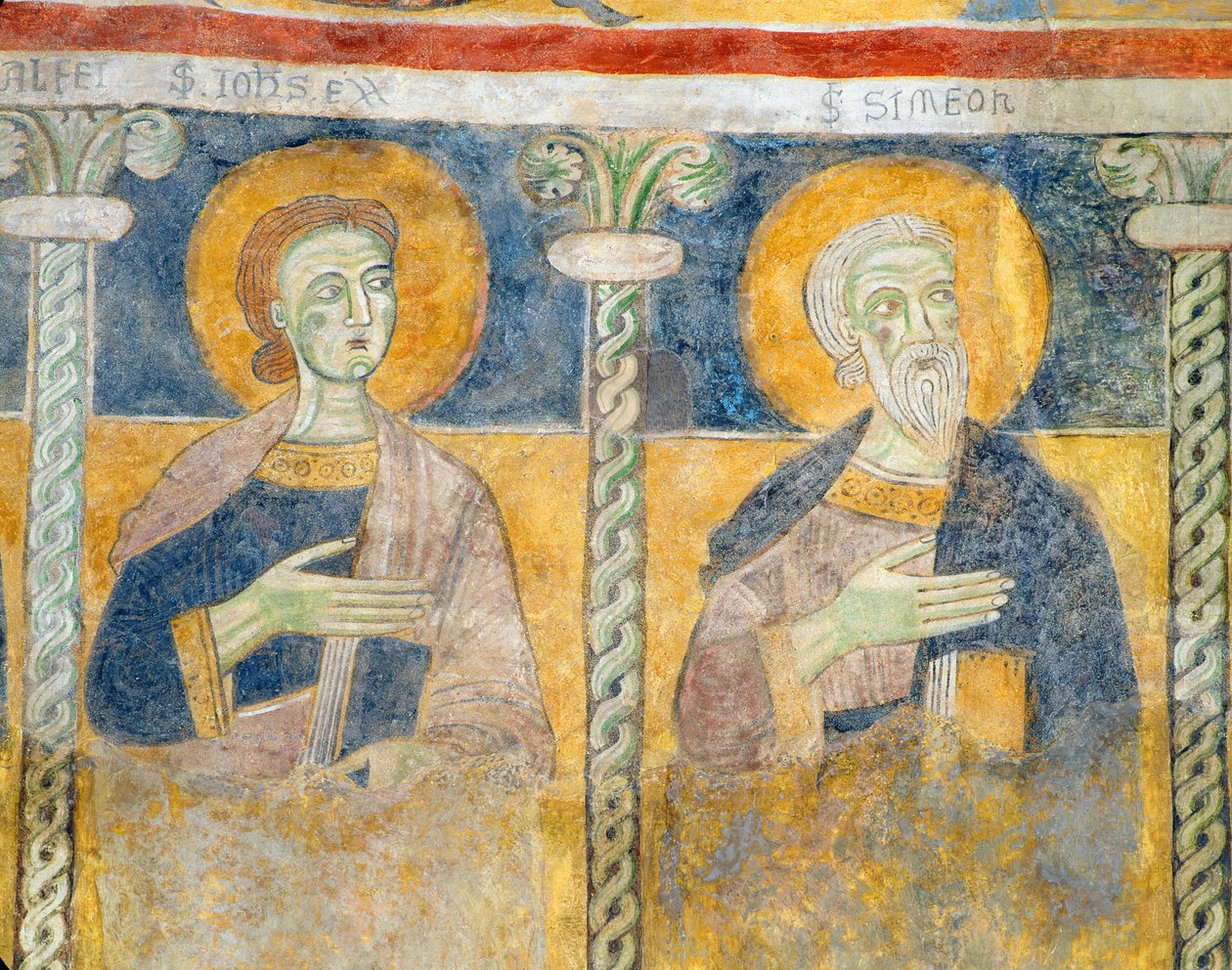 Detalj av St. John the Evangelist och St. Simon av Italian School