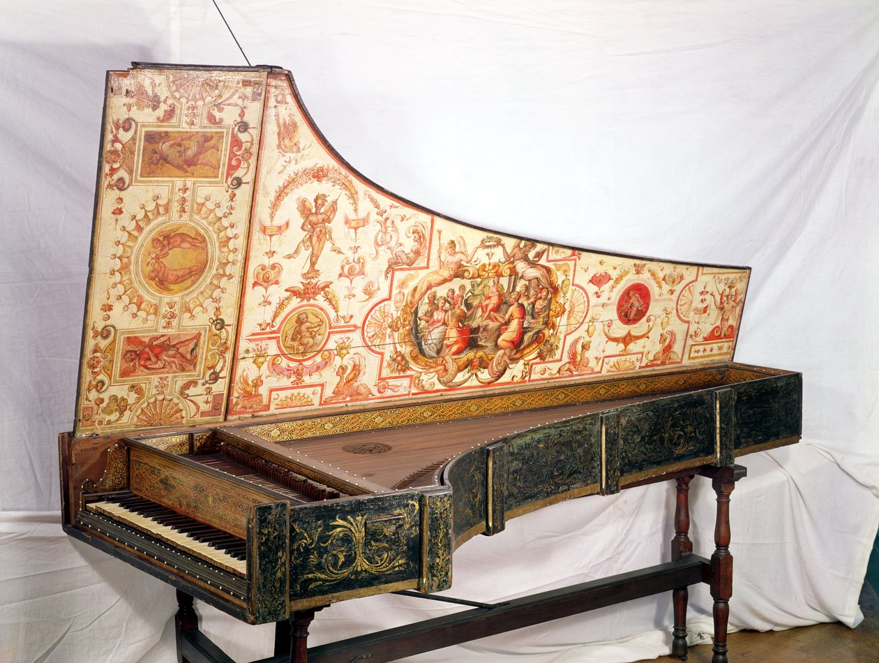 Förgylld och målad cembalo av Giovanni Antonio Bafto, Venedig, 1774 av Italian School