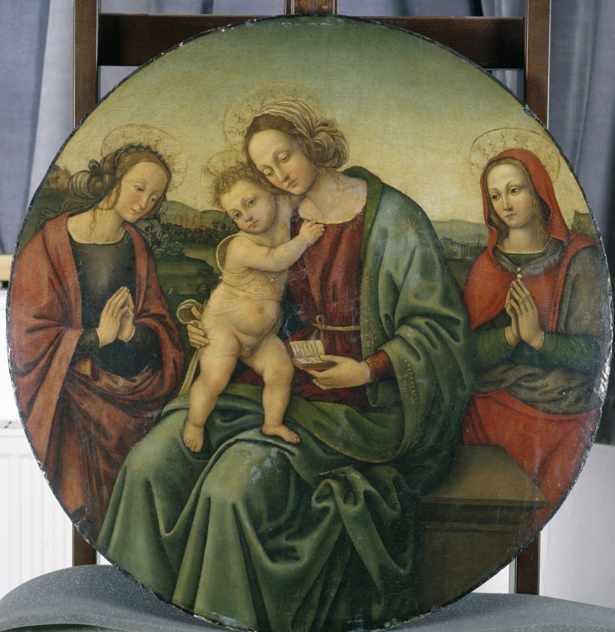 Madonna med barn och två kvinnliga helgon, ca 1500-15 (tempera på poppelträ) av Italian School