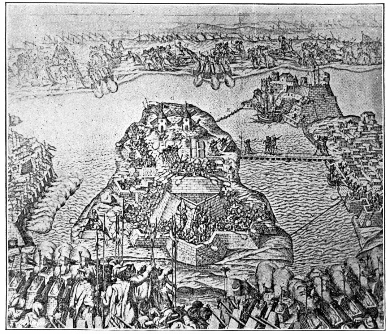 Faafanua o le Siege o Melita i le 1565 swed av Italian School