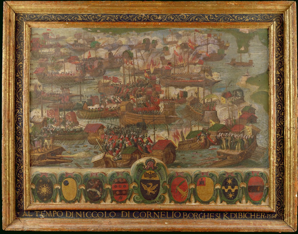 Sjöslaget vid Lepanto, 1571 av Italian School