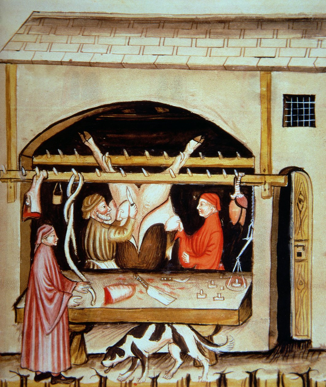 Nova 2644 fol.79r Slaktarna: Borttagning av juver, från Tacuinum Sanitatis av Italian School