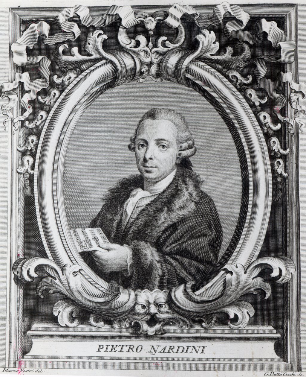 Pietro Nardini, graverad av G. Batta Cechi av Italian School