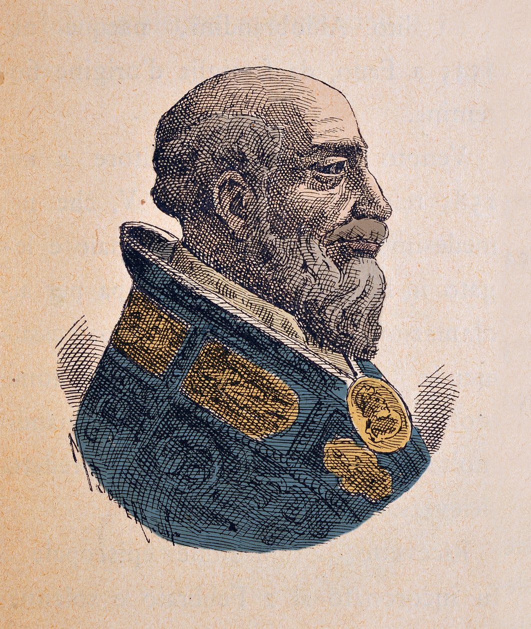 Porträtt av påven Gregoire XIV (Gregorio, Gregorius eller Gregorius) (1590-1591), 1898 (gravyr med senare färgsättning) av Italian School