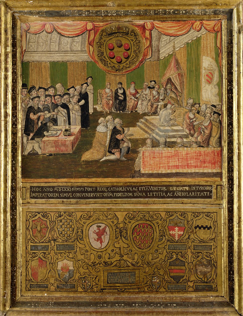 Ratificering av förbundet mot turkarna, 1570-71 av Italian School