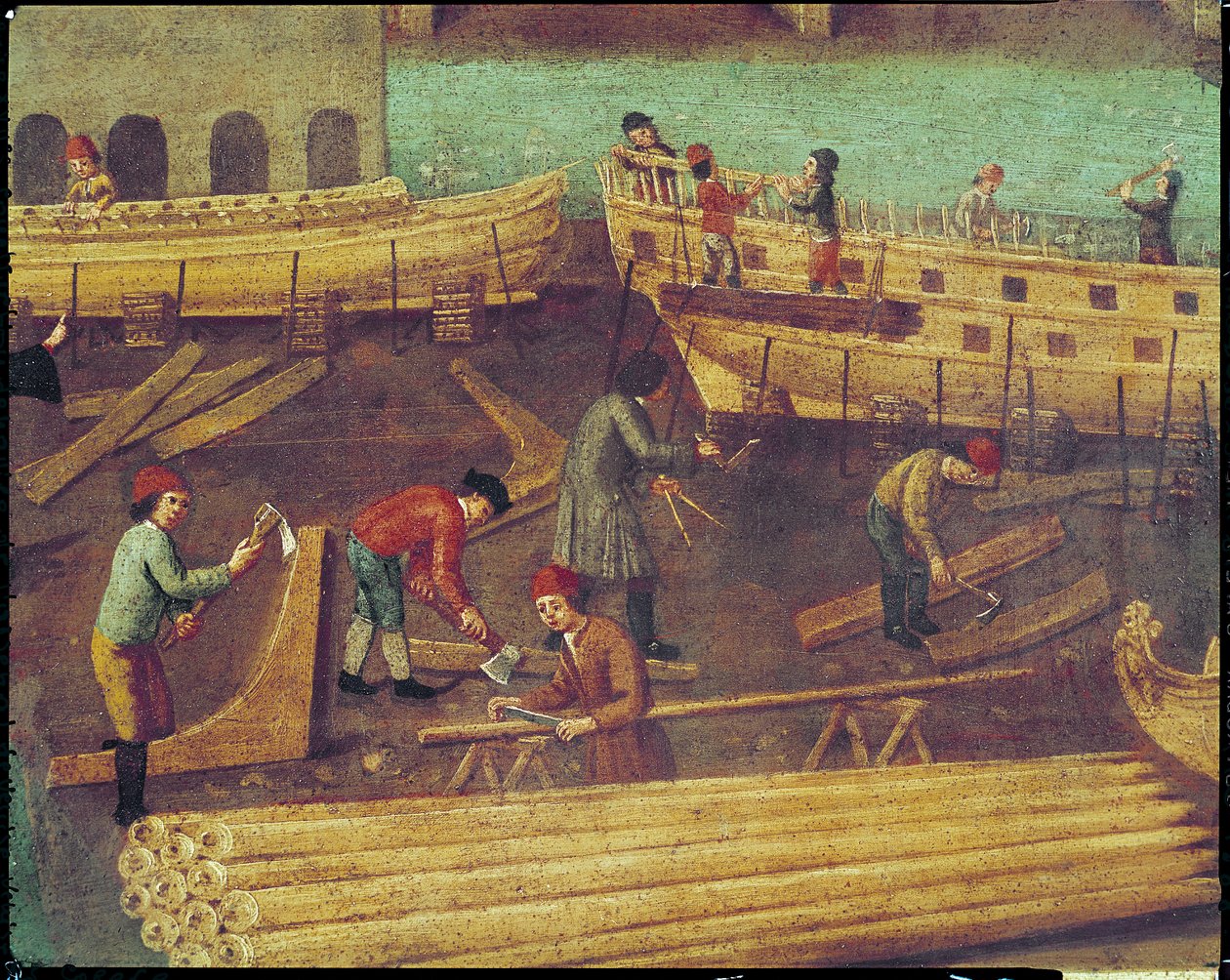 Skylt för Marangoni-familjen av skeppsbyggare, venetiansk, 1517 av Italian School