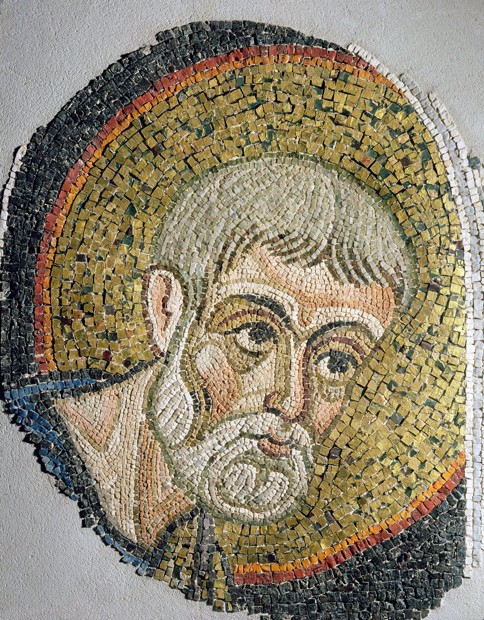 Johannes Döparen: Fragment av en mosaik från Basilica Ursiana, den tidigare katedralen i Ravenna (mosaik) av Italian School