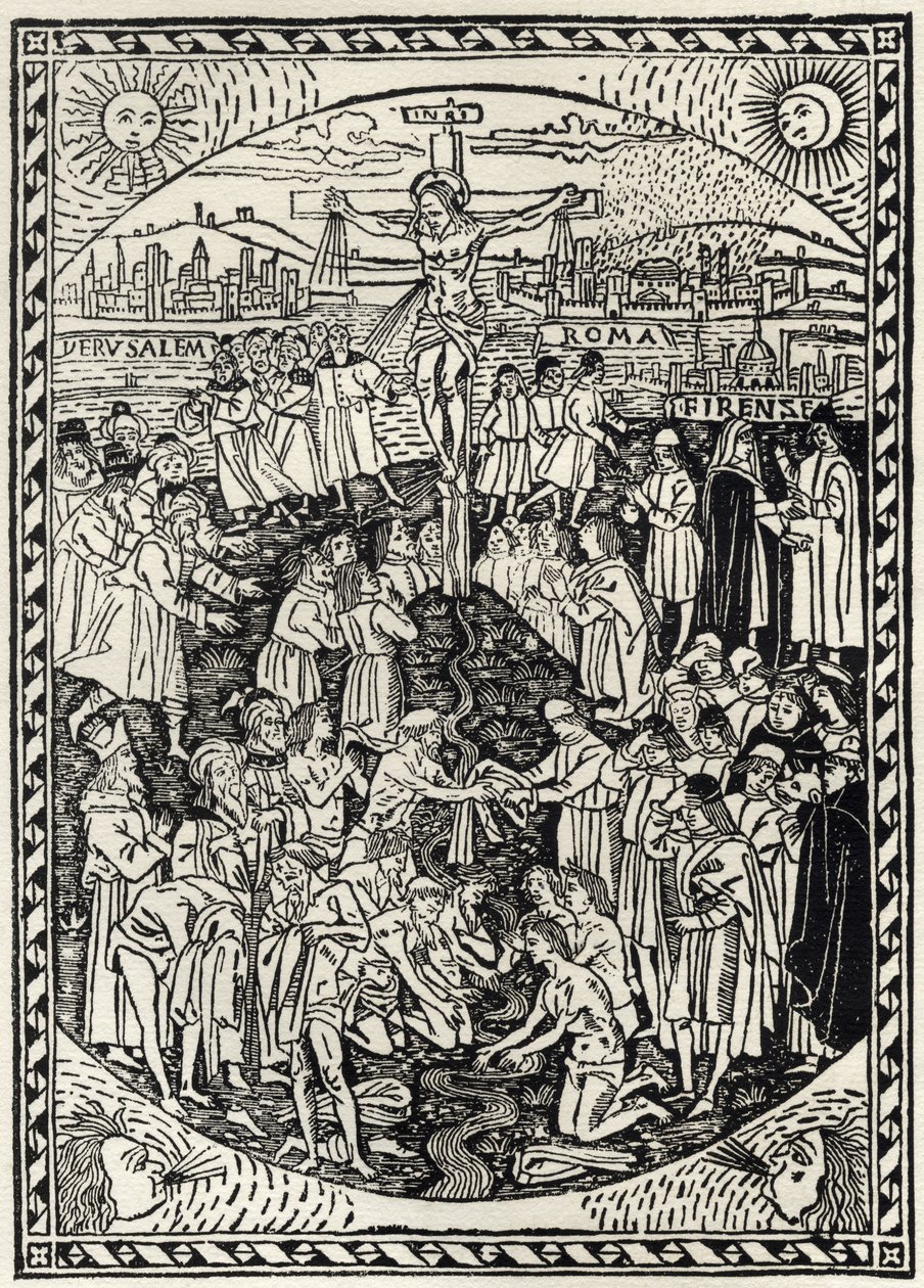 The Crucifixion, från "A Catalog of a Collection of Engravings, Etchings and Woodcuts", av Richard Fisher, publicerad 1879 av Italian School