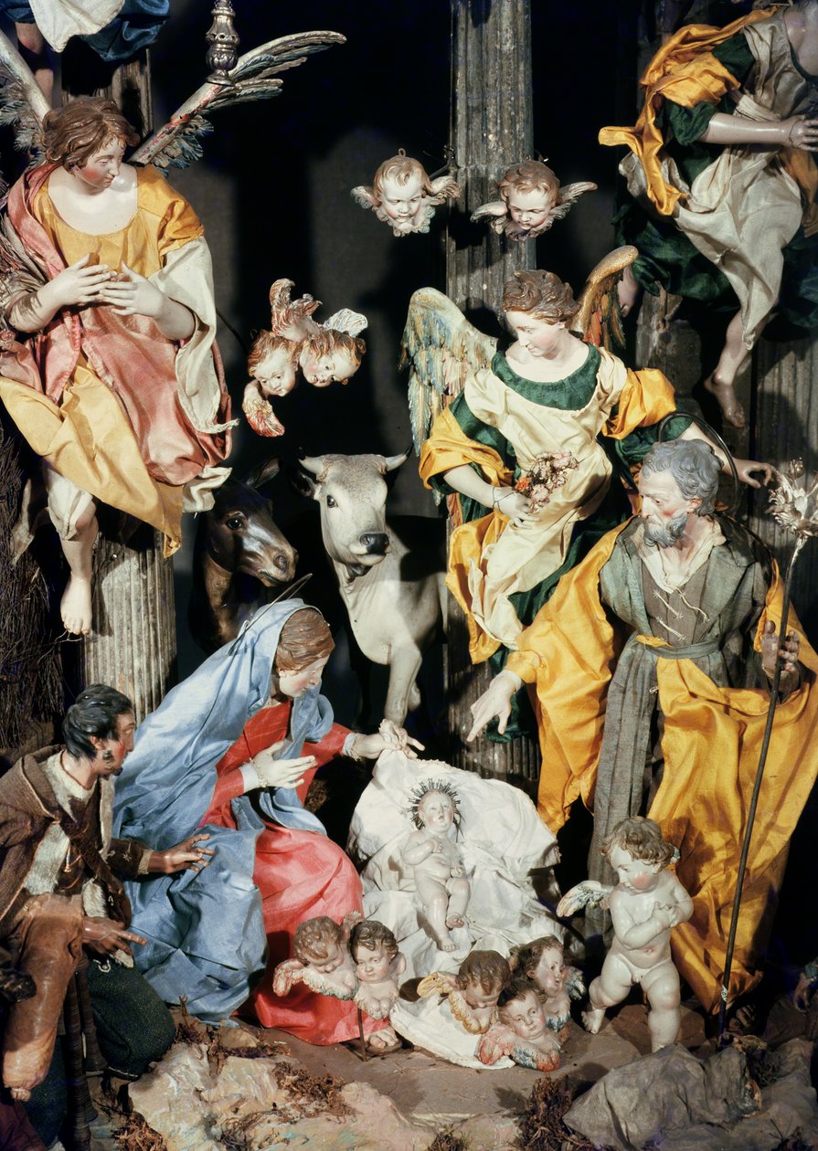 Födelsekyrkan, gjord i Neapel, detalj av den centrala delen (keramik) (se även 169014) av Italian School