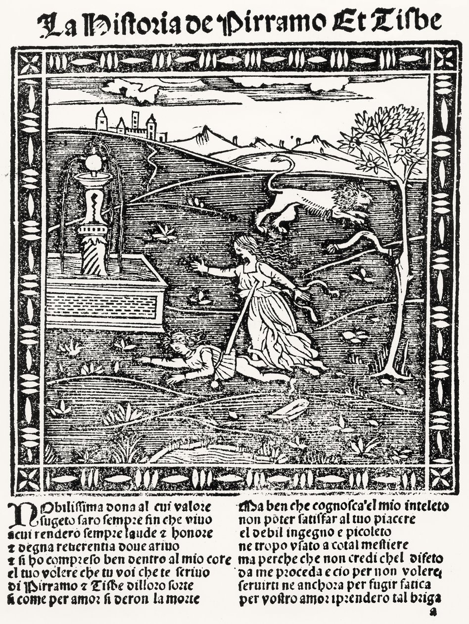 Berättelsen om Pyramus och Thisbe av Italian School