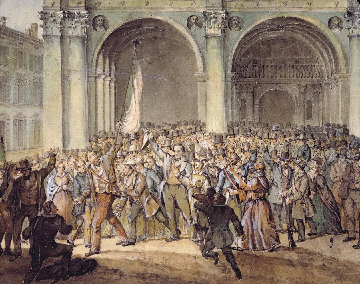 De tio dagarna av Brescia, efter 1849 av Italian School
