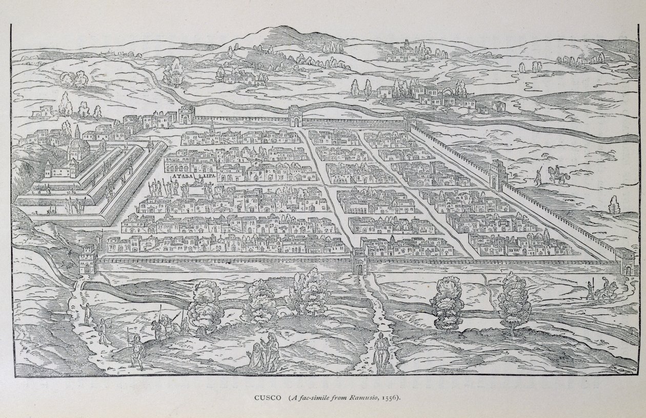 Utsikt över Cusco, från Ramusio, pub. 1556 av Italian School