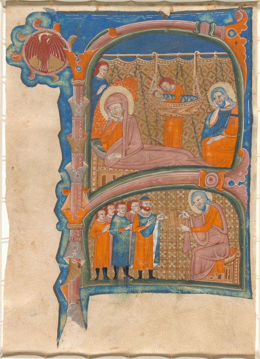 Johannes Döparens födelse och namngivning av Italian 13th Century
