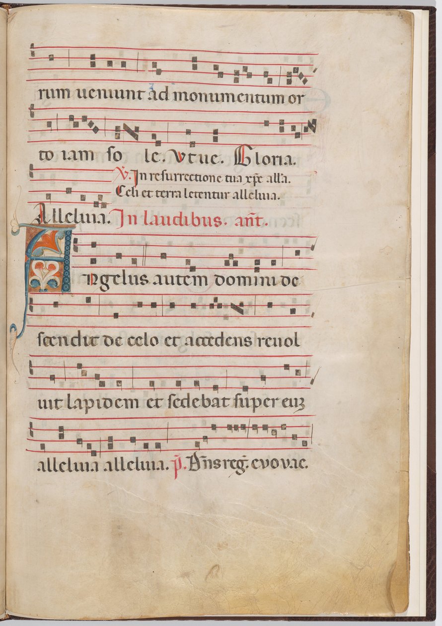 Blad 3 från ett antifonalt fragment av Italian 13th Century