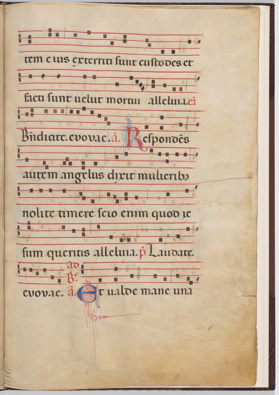Blad 4 från ett antifonalt fragment av Italian 13th Century