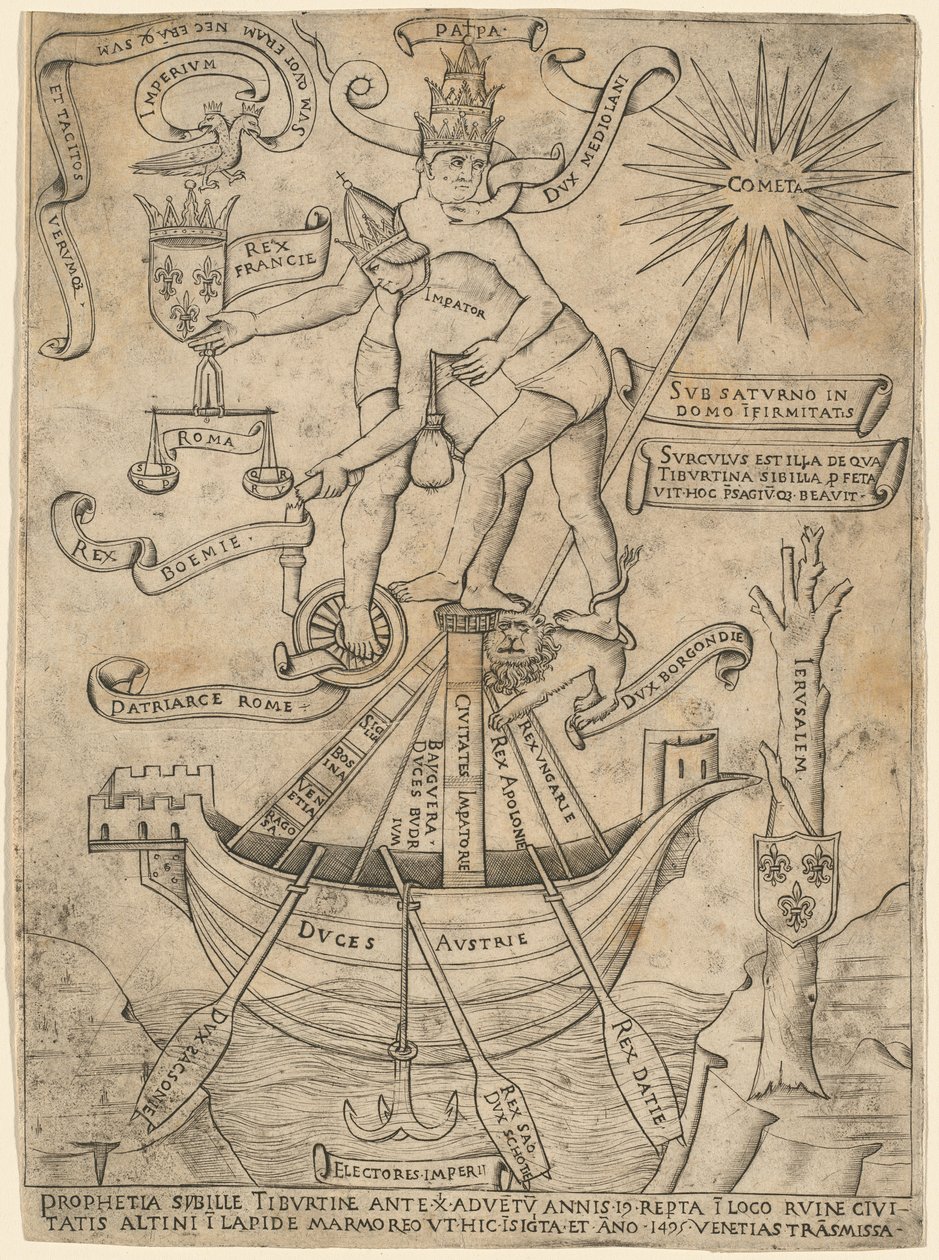 Allegori om kejsaren och påven av Italian 15th Century