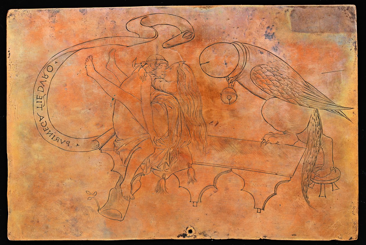 Allegori om parning [verso] av Italian 15th Century
